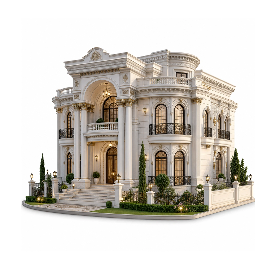 تصميم فلل كلاسيكية (أكثر من 1000 م)
